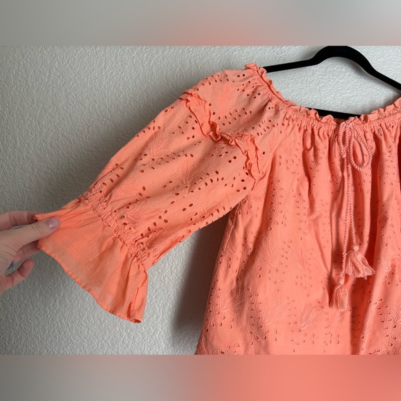 Anthropologie Jane Eyelet Lace Off-The-Shoulder Blouse - Picture 9 of 10